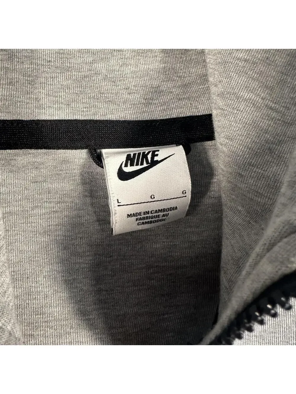 Modern Gray Nike tech fleece hoodie with black accents workout grunge athletic
